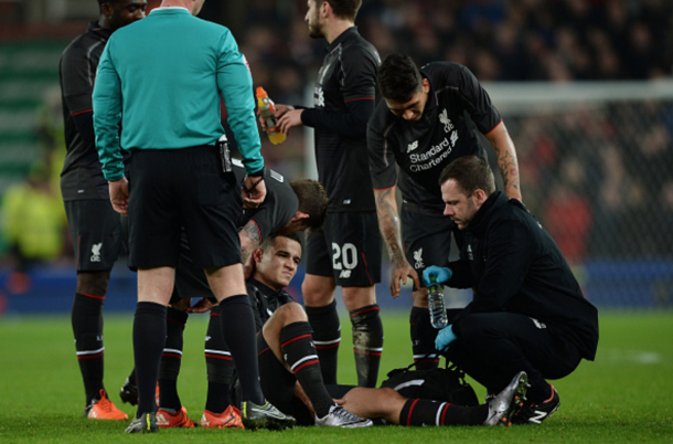Coutinho was forced off at Stoke in early January with a hamstring knock. (Picture: Getty Images)