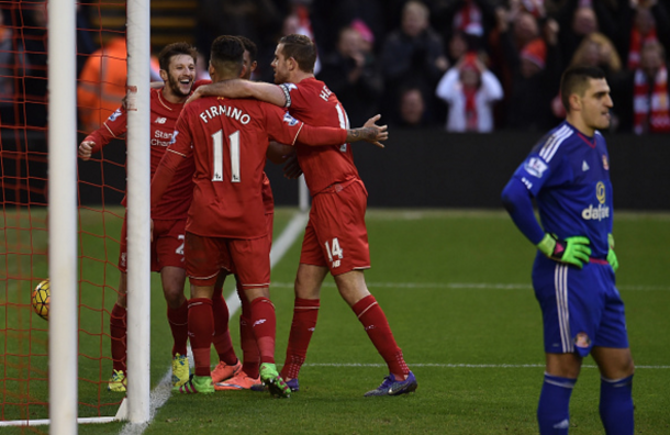 Liverpool celebrate their second goal of the afternoon. (Picture: Getty Images)