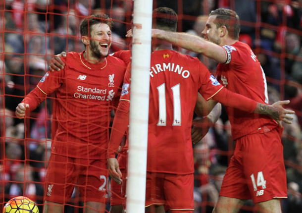 Henderson celebrates Lallana's goal, which made it 2-0. (Picture: Getty Images)
