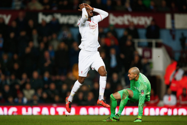 Benteke endured a frustrating evening despite his overall improved performance. (Picture: Getty Image)