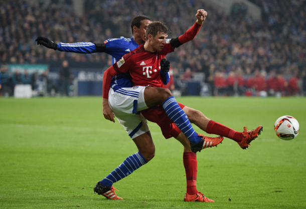 Matip battles with Bayern Munich's Thomas Muller. (Picture: Getty Images)