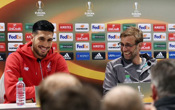 Can and his manager, Jürgen Klopp, share smiles in the pre-match press conference. (Picture: Getty Images)