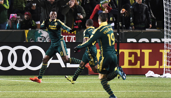 Darion Asprilla (left), celebrating a goal against FC Dallas, is looking to start in 2016.