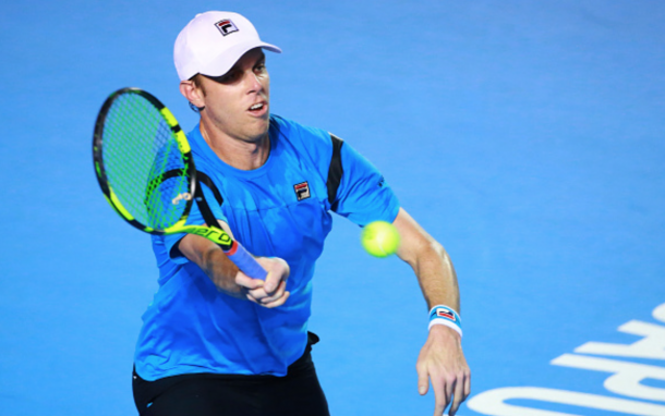 Sam Querrey of USA returns the ball during a singles match between Taylor Fritz of USA and Sam Querrery of USA as part of Telcel ATP Mexican Open 2016 at Mextenis Stadium on February 25, 2016 in Acapulco, Mexico. (Photo by Hector Vivas/LatinContent/Getty Images)