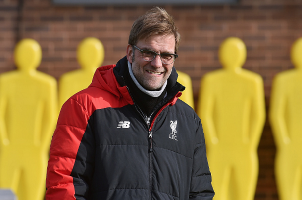 Klopp at Melwood on Friday morning during Liverpool's training session. (Picture: Getty Images)