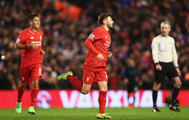 Lallana celebrates putting Liverpool ahead. (Picture: Getty Images)