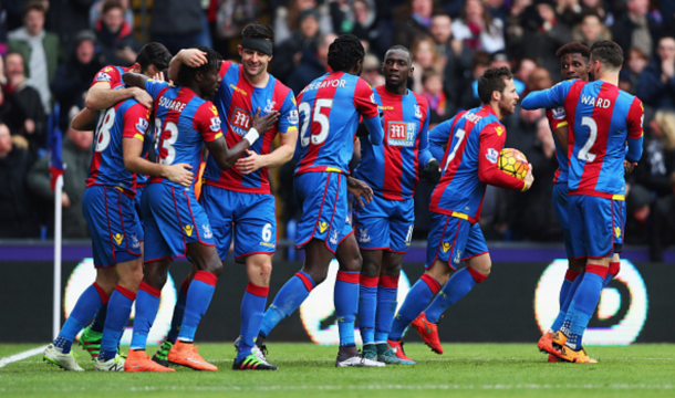 Ledley puts Palace ahead. (Picture: Getty Images)