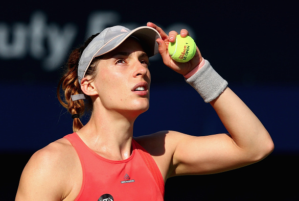 Andrea Petkovic in action during Dubai Duty Free Tennis Championships. Photo:Getty Images/Francois Nel