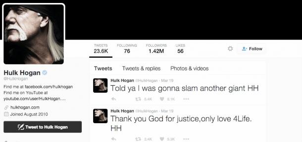Hulk Hogan's Twitter account (image: Twitter.com)