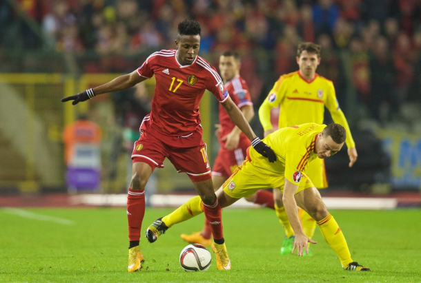 Origi, pictured playing against Wales earlier this season, has also had to drop out of the Belgium squad. (Picture: Getty Images)