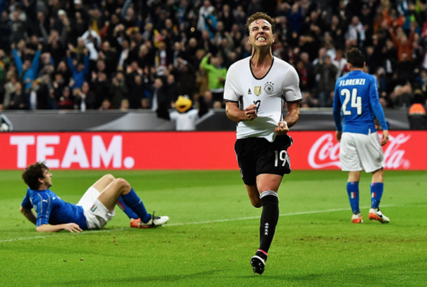 Götze celebrates his goal for Germany on Tuesday, the 17th he has scored for his country. (Picture: Getty Images)