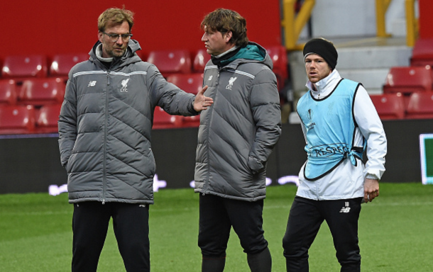 Moreno pulled up in an open training session at Old Trafford the evening before their clash. (Picture: Getty Images)