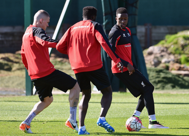 Origi in training after recovering from a thigh injury in time to potentially face Spurs. (Picture: Getty Images)