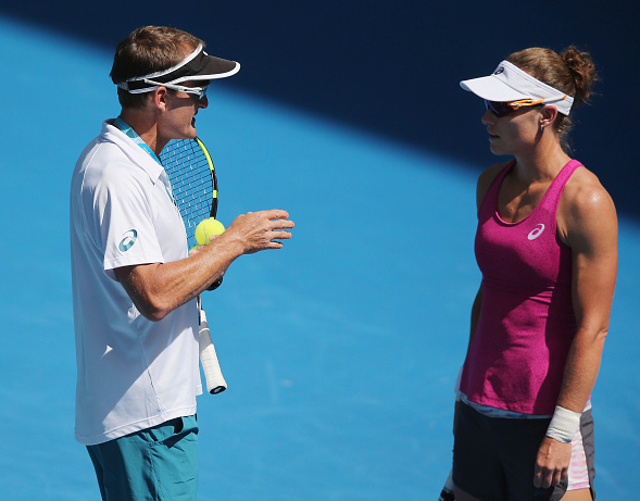 Stosur with David Taylor at the Australian Open.  Photo Courtesy: Getty Images Sport | Michael Dodge