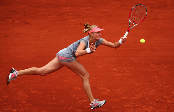 Ekaterina Makarova in the French Open last year. Source: Getty Images/Clive Mason