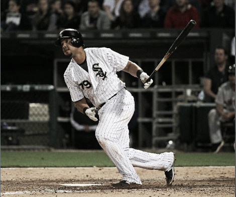 Jose Abreu smacks a two-run double in the eighth inning of Tuesday's win. | Getty 