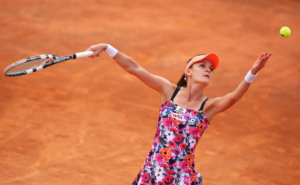 Agnieszka Radwanska serving in Rome back in 2014. Photo: Getty Images/Julian Finney