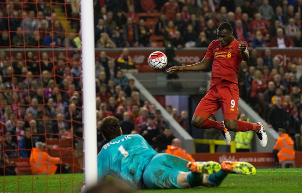 Benteke heads home from just a few yards out to salvage a late point. (Picture: Getty Images)