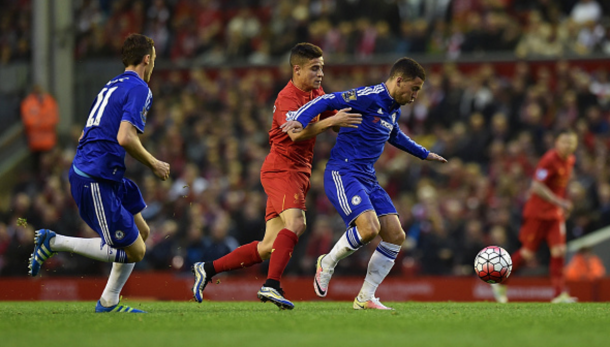 Hazard was back closer to his scintillating best under the Anfield floodlights. (Picture: Getty Images)