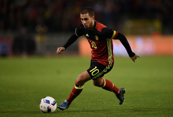 Hazard, sporting the captain's armband, in a recently friendly against Italy. (Picture: Getty Images)