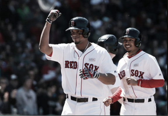 Xander Bogaerts leads the AL with 53 hits. | AP