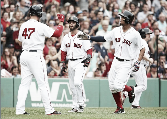 Travis Shaw and Xander Bogaerts both collected two hits on the afternoon. | Getty