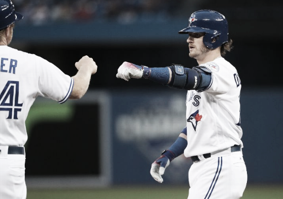 Josh Donaldson hammered his 12th and 13th home runs of the season. | Getty