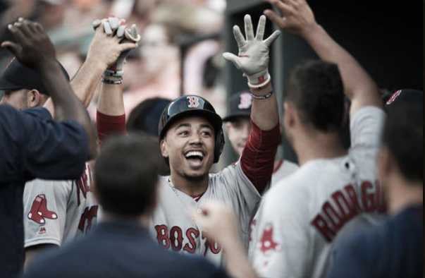 Mookie Betts was all smiles after a thrilling outing. | AP