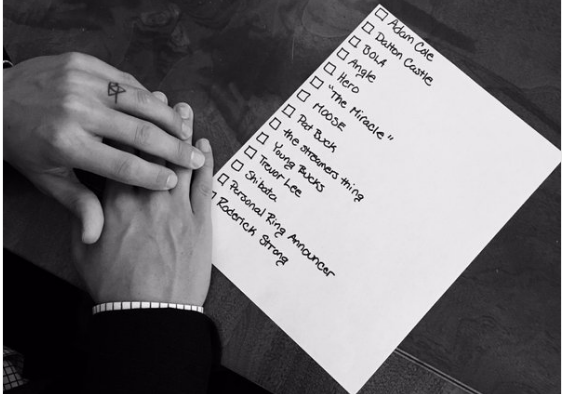 Cody Rhodes' list featuring Kurt Angle (image:Twitter)