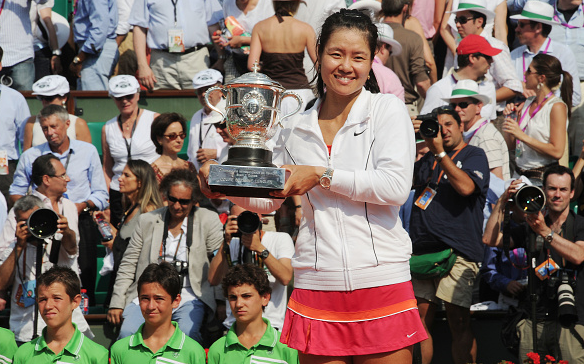 Li Na after winning the 2011 French Open becoming the first Asian Grand Slam Champion. Photo:Getty/Stephane Cardinale-Cordis