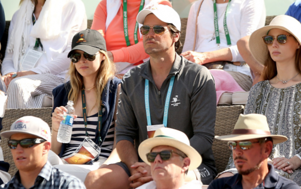 Tommy Haas watches Rafael Nadal of Spain play Novak Djokovic of Serbia during the semifinals of the BNP Paribas Open at the Indian Wells Tennis Garden on March 19, 2016 in Indian Wells, California. (Photo by Matthew Stockman/Getty Images)