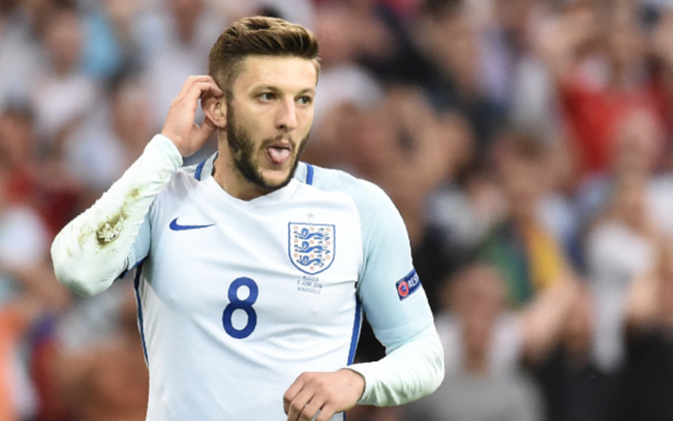 ngland's midfielder Adam Lallana reacts after missing a shot on target during the Euro 2016 group B football match between England and Russia at the Stade Velodrome in Marseille on June 11, 2016. / AFP / BERTRAND LANGLOIS