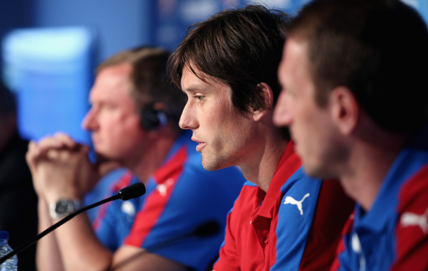 Tomas Rosicky of Czech Republic attends the Czech Republic press conference at Stadium Municipal on June 12, 2016 in Toulouse, France. (Photo by Handout/UEFA via Getty Images)