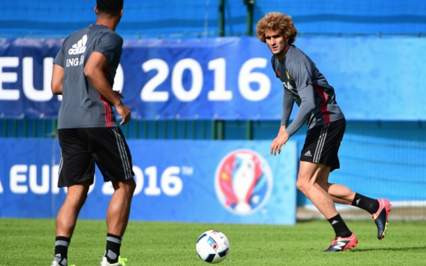 Fellaini in Belgium's pre-tournament training camp last week. (Picture: Getty Images)