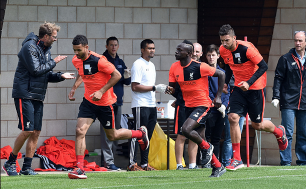 Grujic in his first pre-season training session at Liverpool's Melwood training ground. (Picture: Getty Images)