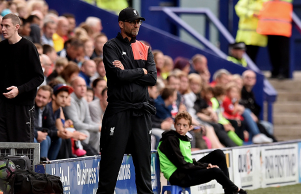 Klopp on the sidelines at Prenton Park on Friday night. (Picture: Getty Images)