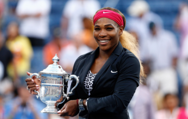 ​ Serena Williams of the United States celebrates with the trophy after defeating Caroline Wozniacki of Denmark to win their women's singles final match on Day fourteen of the 2014 US Open at the USTA Billie Jean King National Tennis Center on September 7, 2014 in the Flushing neighborhood of the Queens borough of New York City. Williams defeated Wozniacki in two sets by a score of 6-3, 6-3. (Photo by Julian Finney/Getty Images)Serena Williams of the United States celebrates with the trophy after defeating Caroline Wozniacki of Denmark to win their women's singles final match on Day fourteen of the 2014 US Open at the USTA Billie Jean King National Tennis Center on September 7, 2014 in the Flushing neighborhood of the Queens borough of New York City. Williams defeated Wozniacki in two sets by a score of 6-3, 6-3. (Photo by Julian Finney/Getty Images) Click and drag to move ​