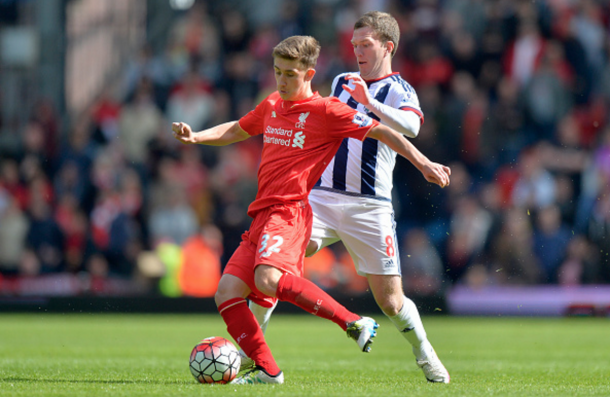 Brannagan in action in his first Liverpool start away at West Bromwich Albion in May. (Picture: Getty Images)