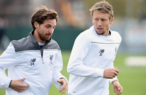 Lucas and Allen in Liverpool training last term. (Picture: Getty Images)