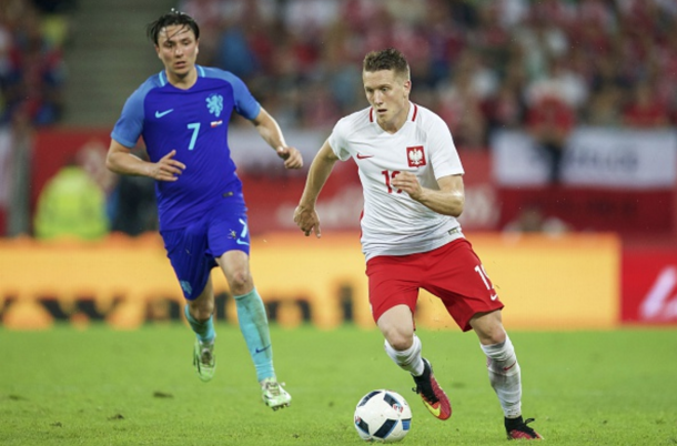 Zielinski in action for Poland in an international friendly against Netherlands. (Picture: Getty Images)