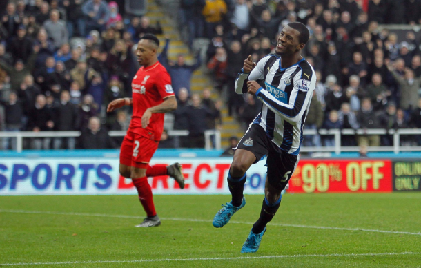 Wijnaldum celebrates scoring against the Reds back in December at St James' Park. (Picture: Getty Images)