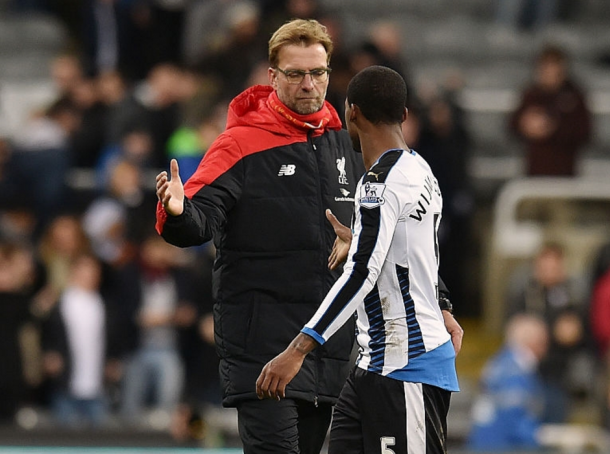 Klopp and Wijnaldum after Newcastle's 2-0 victory over Liverpool last December. (Picture: Getty Images)