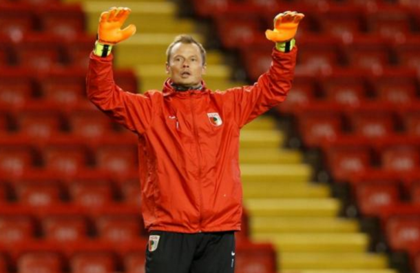 Manninger training at Anfield as an Augsburg player back in February. (Picture: Getty Images)