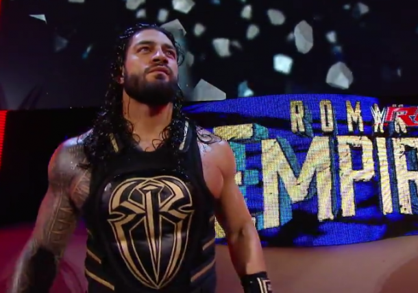 Roman Reigns makes his way to the ring (image: WWE NETWORK)