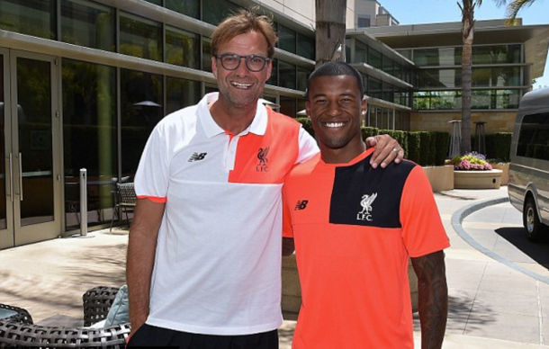 Wijnaldum met up with Klopp in the US on Saturday. (Picture: Liverpool FC via Getty Images)