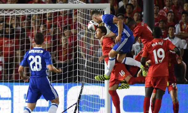 Grujic allowed Cahill to get above him for the game's only goal. (Picture: Sky Sports)