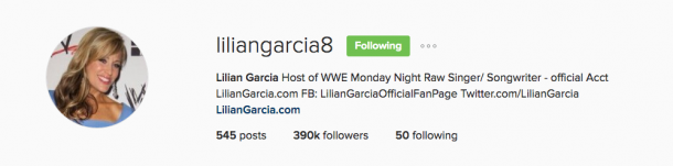 The Instagram page of Lilian Garcia (image: Instagram)