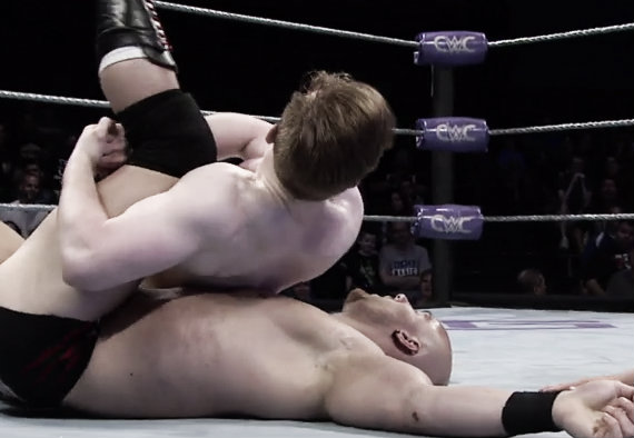 Jack Gallagher picks up the pin-fall victory over Fabian Aichner (image: WWE NETWORK)
