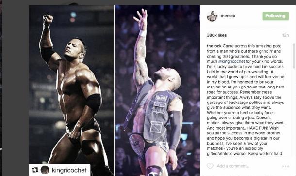 The full conversation between the two wrestling stars (image: Instagram)