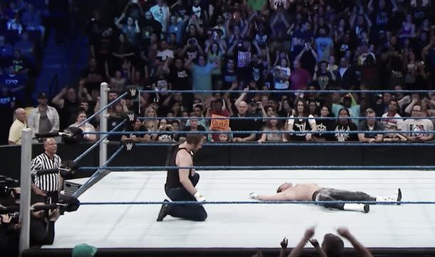 Dean Ambrose hit Dolph Ziggler with a Dirty Deeds in revenge (image: youtube.com)